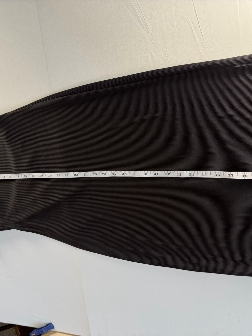 White House Black Market Black Ribbed Midi Tank Dress with cutout back detail - Picture 5 of 10